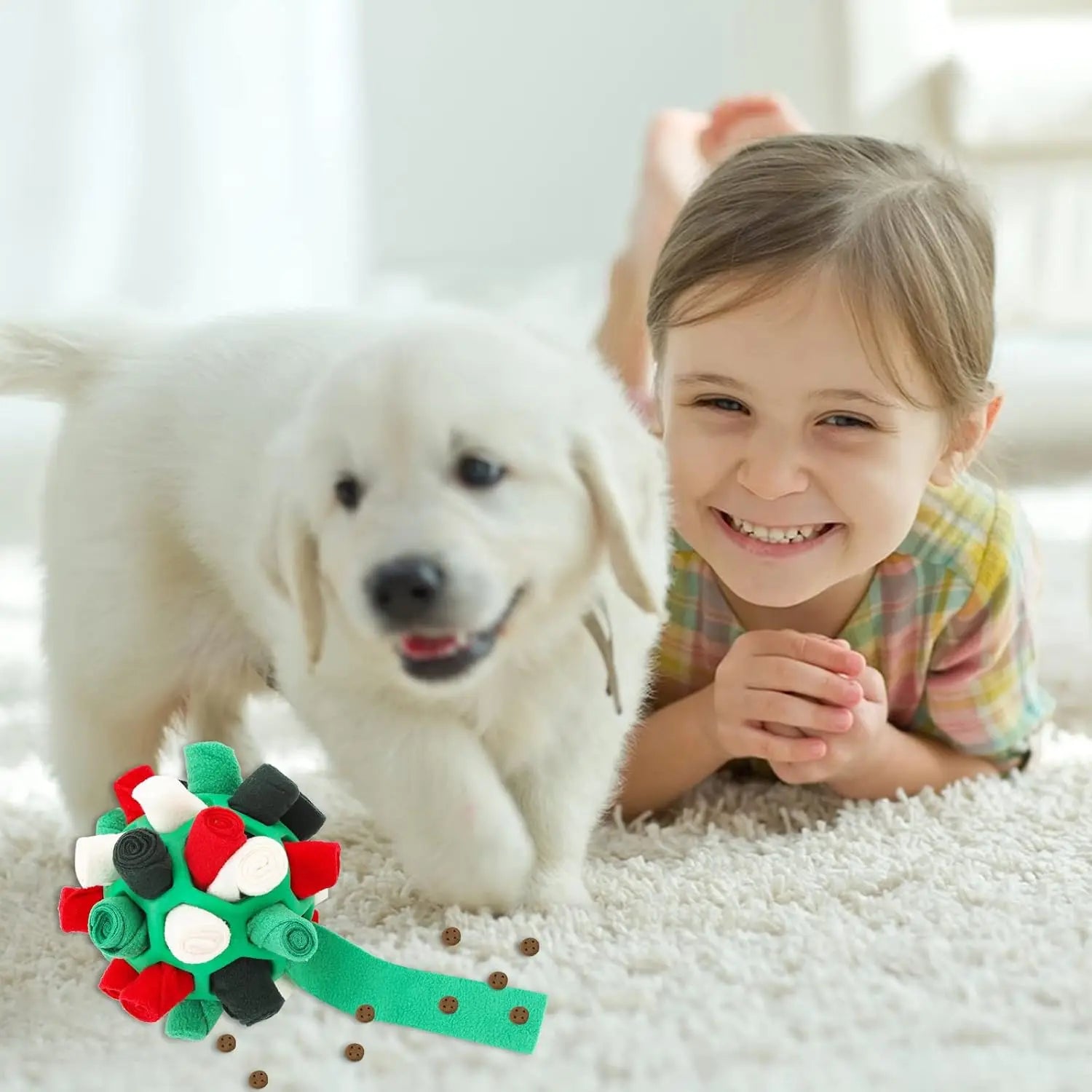 2pcs Dog Puzzle Toys Snuffle Ball Encourages Foraging Skills Training Cloth Strip with Hidden Food Interactive Dog ball Toys