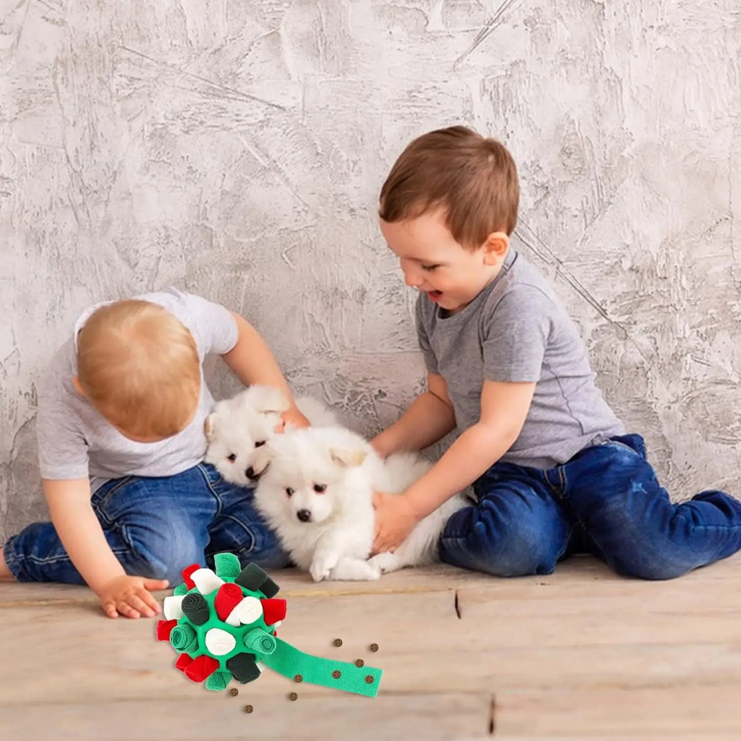 2pcs Dog Puzzle Toys Snuffle Ball Encourages Foraging Skills Training Cloth Strip with Hidden Food Interactive Dog ball Toys