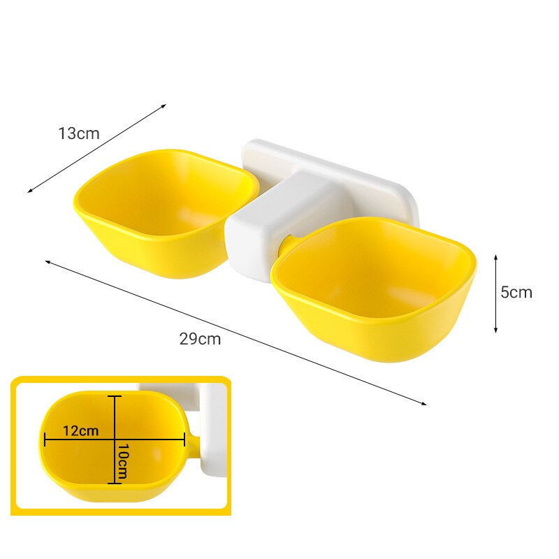 Cat Food and Water Bowls Set Adjustable Elevated Puppy Bowls