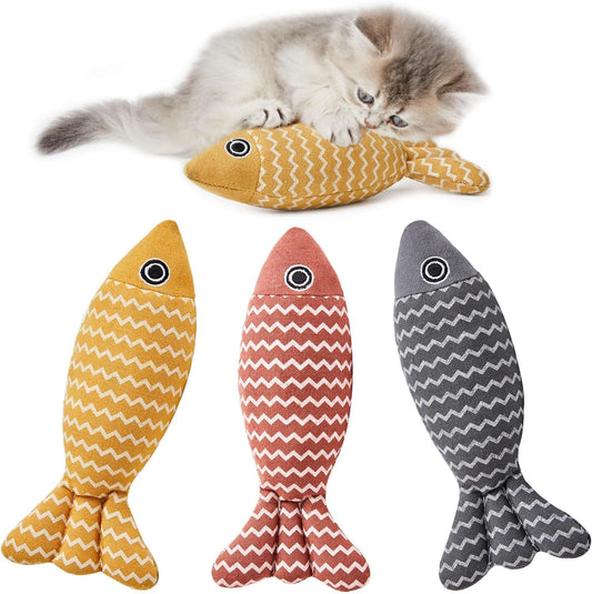 3 Pcs Catnip Toys Fish Cat Toys Self Play Cat Toys For Indoor Cats And Kitten Catnip Cat Toy Interactive Kitten Exercise Kicker Toys For Indoor Cats