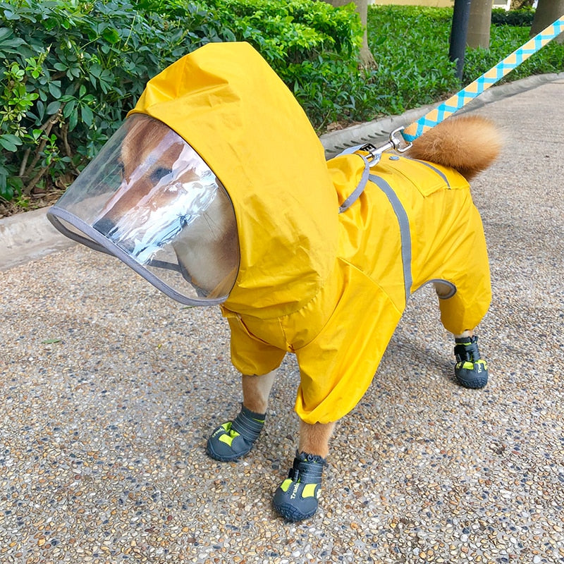 Dog Raincoat Waterproof Clothing Dog Rain Jacket Jumpsuit French