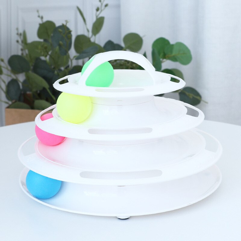 Cat Toys Multicolor Cat Turntable Ball Four Layer Cat Toys Track Ball Cat Toys Interactive Pet Supplies Cat Toys Interactive