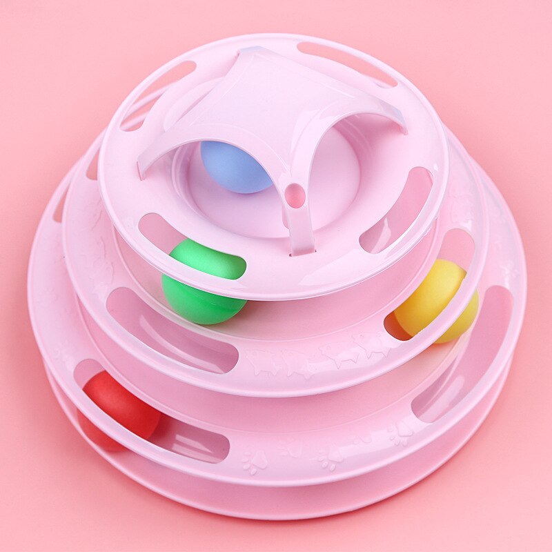 Cat Toys Multicolor Cat Turntable Ball Four Layer Cat Toys Track Ball Cat Toys Interactive Pet Supplies Cat Toys Interactive