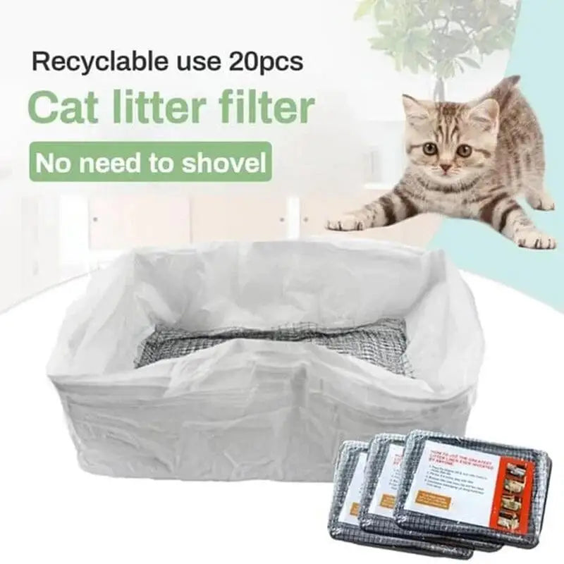 Durable Cat Litter Bags Liners Reusable Cat Feces Filter 10Pcs Cat Sand Bag Filter Pet Hygienic Litter Box Liner for Pet Litter