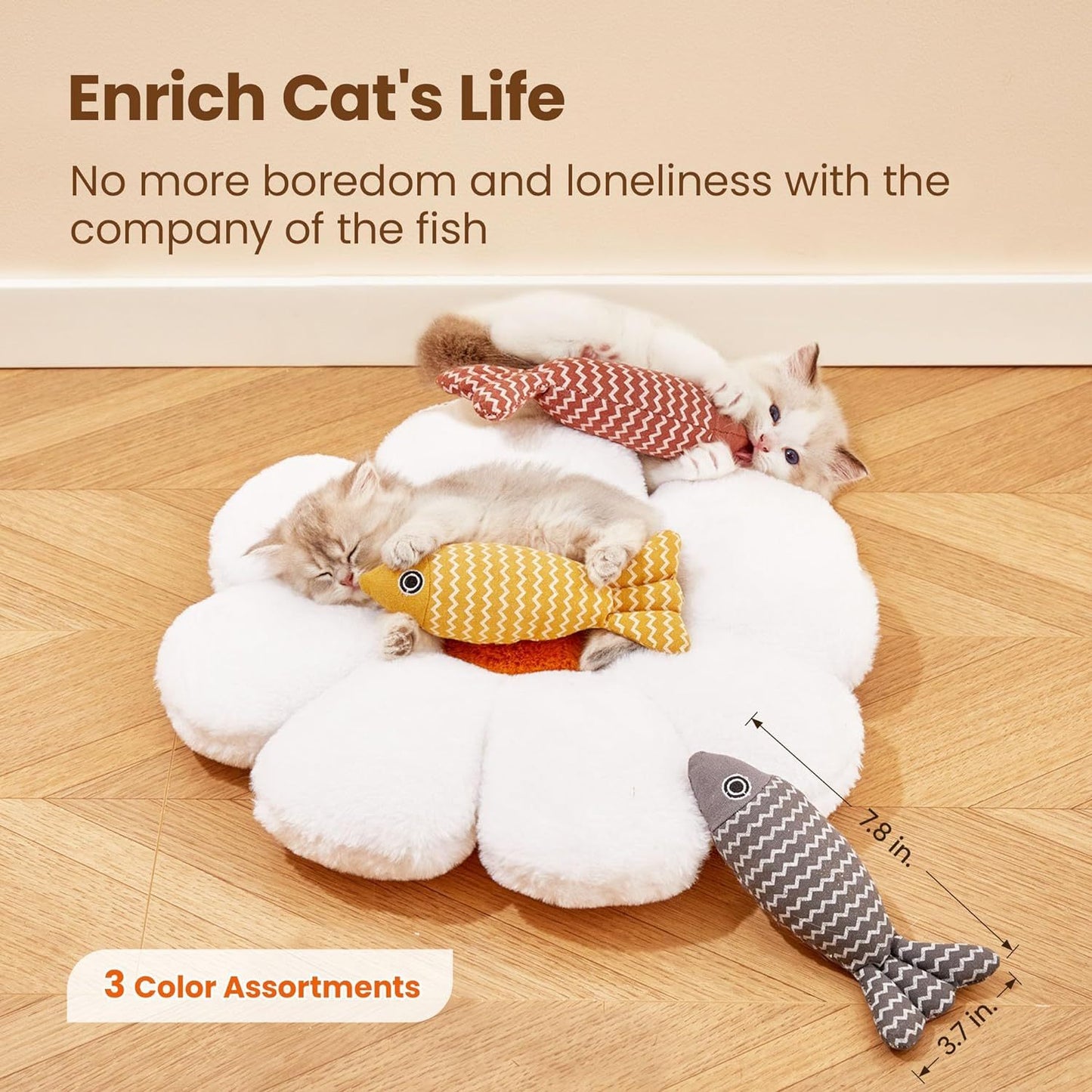 3 Pcs Catnip Toys Fish Cat Toys Self Play Cat Toys For Indoor Cats And Kitten Catnip Cat Toy Interactive Kitten Exercise Kicker Toys For Indoor Cats