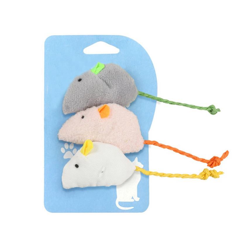 3Pcs Cat Mice Toy Best Bite-Resistant Plush Cute Cat Toys Cat Chew Toy