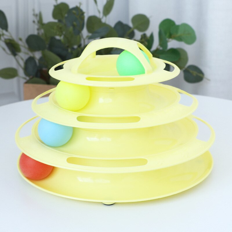 Cat Toys Multicolor Cat Turntable Ball Four Layer Cat Toys Track Ball Cat Toys Interactive Pet Supplies Cat Toys Interactive